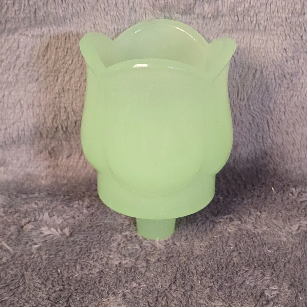Vintage Jadeite Tulip Votive Candle Holders With Peg Base Set Of Two